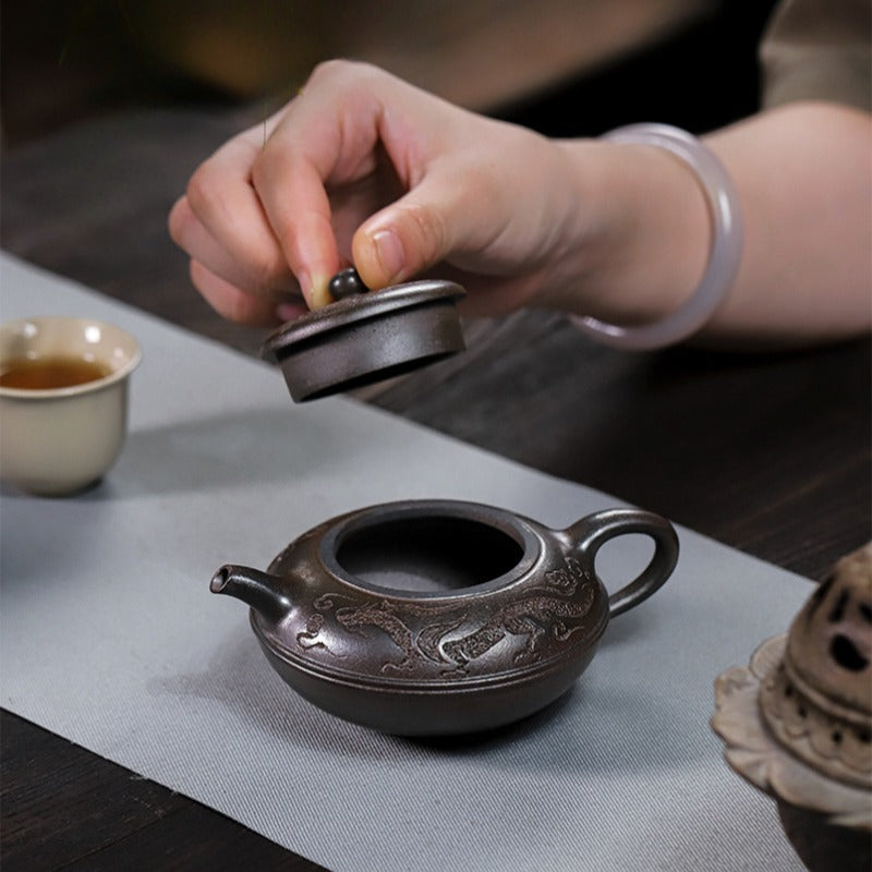 Full Handmade Yixing Zisha Teapot [Yu Yuan] (Tian Qing Ni - 180ml)