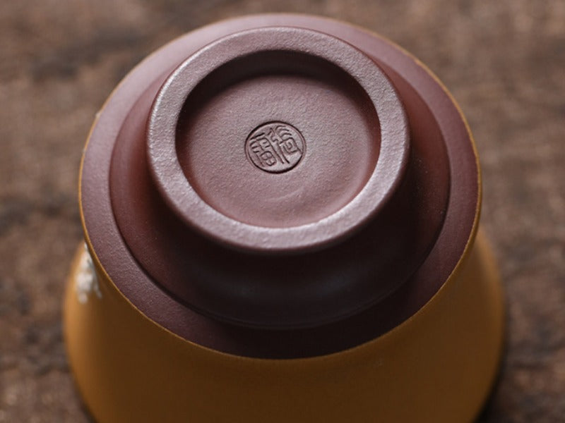 宜兴紫砂 手工堆绘 主人杯 [双色梅花] 180ml