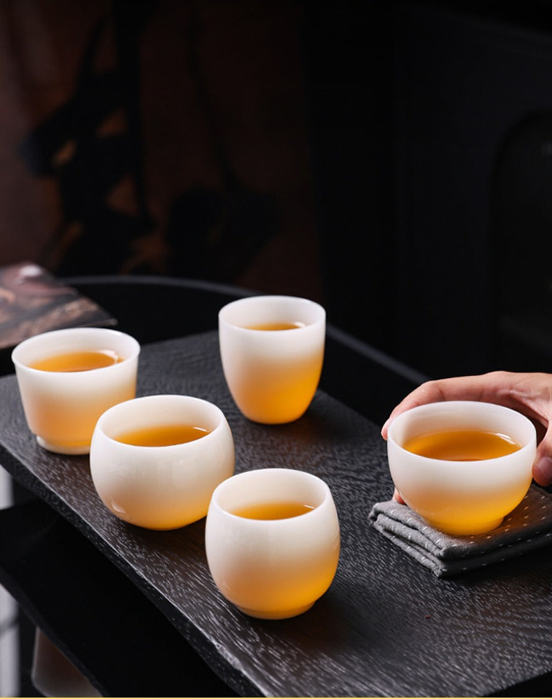 Tazza da tè Master in porcellana bianca giada di ghiaccio smaltata 80-110ml