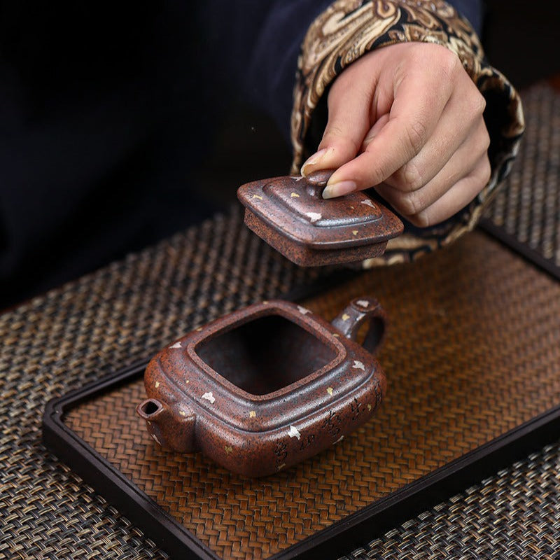 Full Handmade Yixing Zisha Teapot [Sifang Xin Qiao] (Firewood Fired Duan Ni - 150ml)