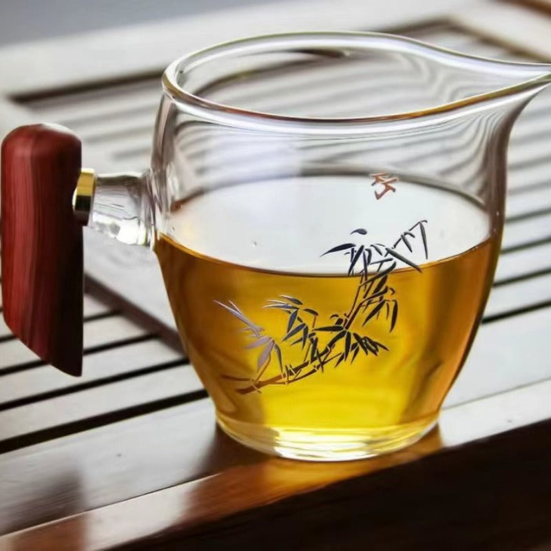 植物系 玻璃公道杯 带不锈钢滤网 350ml