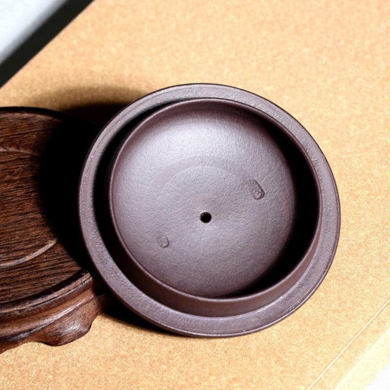 宜兴紫砂手工 [御龙] (带茶滤) 盖杯 (紫泥 - 410ml)