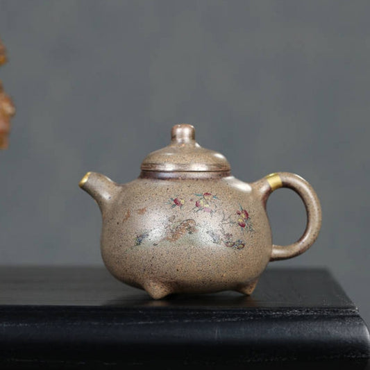 Full Handmade Yixing Zisha Teapot [Ruding Tripod Pot] (Lao Duan Ni - 200ml)