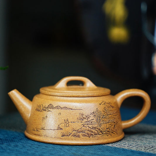 Full Handmade Yixing Zisha Teapot [Yu Zhao Pot] (Wucai Lao Duan Ni - 170ml)