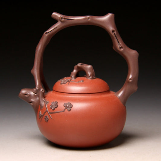 Full Handmade Yixing Zisha Teapot [Bi-color Dong Po Tiliang Pot] (Hong Ni/Zi Ni - 320ml)