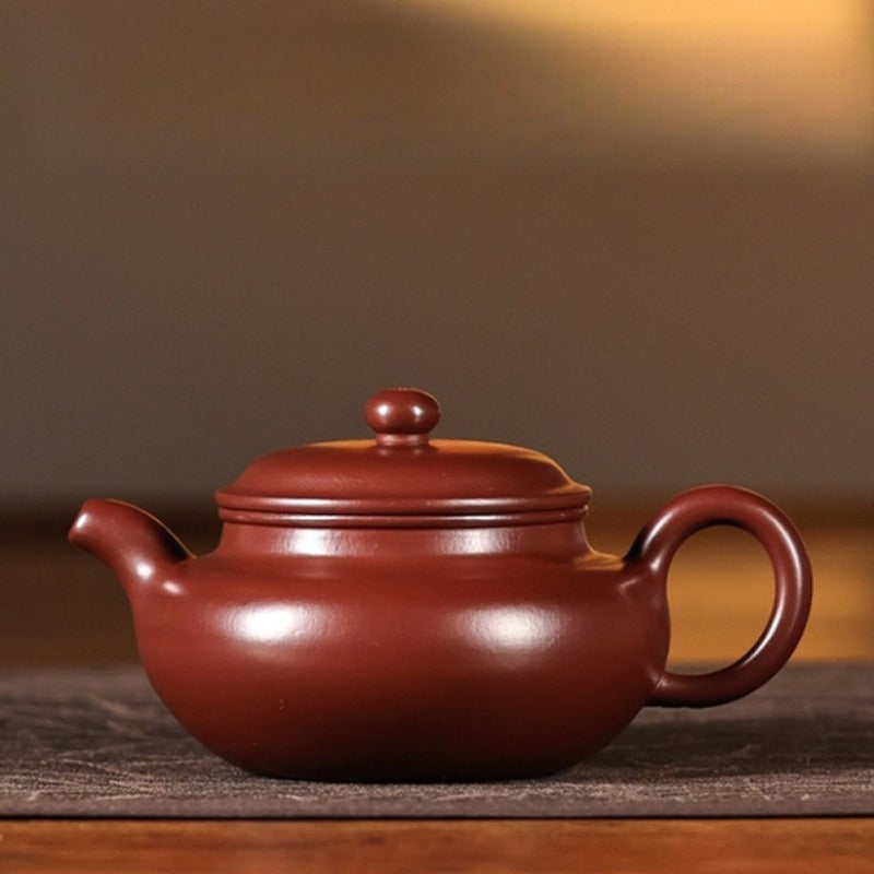 Théière Yixing Zisha entièrement faite à la main [Théière Fanggu] (Zi Zhu Ni - 200ml)