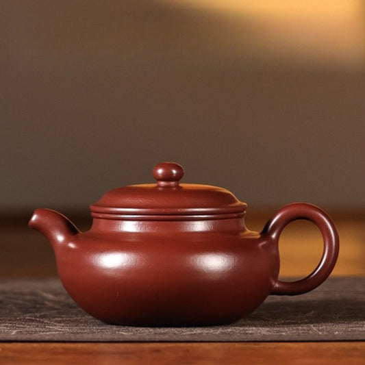 Vollhandgefertigte Yixing Zisha Teekanne [Fanggu-Kanne] (Zi Zhu Ni - 200ml)