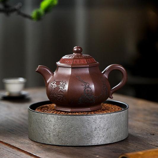 Yixing Zisha Teapot [Chu Han Zhen Ba] (Zi Jiao Ni - 540ml) - YIQIN TEA HOUSE | yiqinteahouse.com | >300ml, full handmade zisha teapot, teapot, teaware