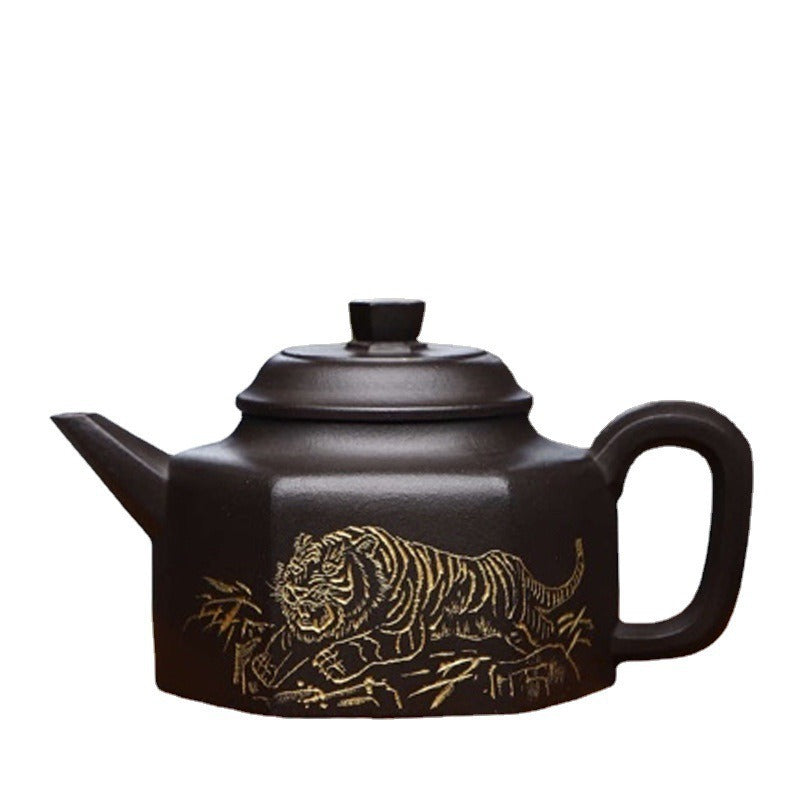 Tetera de Zisha de Yixing completamente hecha a mano [Jianliu De Zhong] (Shi Huang - 300ml)