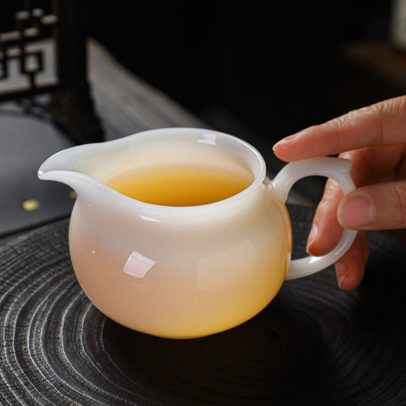 Eisjade-Weißporzellan glasierter Fair Cup 220-240ml