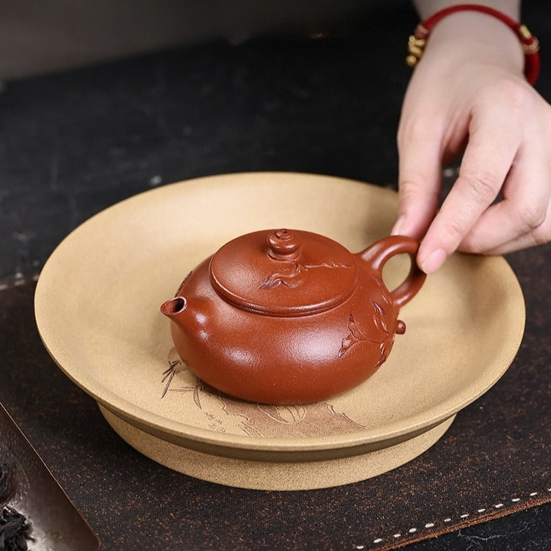 Théière Yixing Zisha entièrement faite à la main [Chun Hua] (Zhu Sha Zhu Ni - 180 ml)