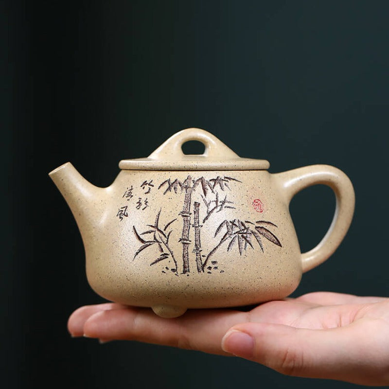 Full Handmade Yixing Zisha Teapot [Gao Shi Piao Pot] (Bensan Lu Ni - 200ml)