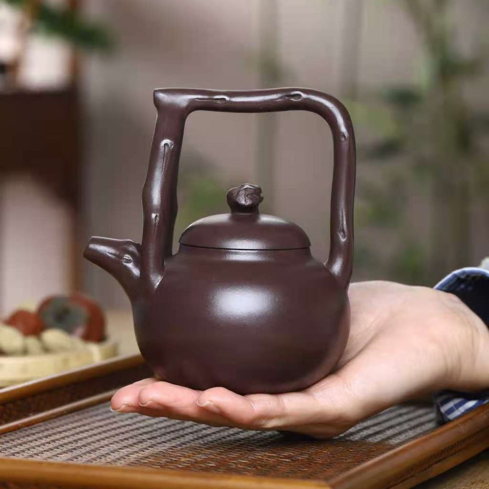 Full Handmade Yixing Zisha Teapot [Dong Po Tiliang Pot] Plain Smooth (Lao Zi Ni - 240ml)