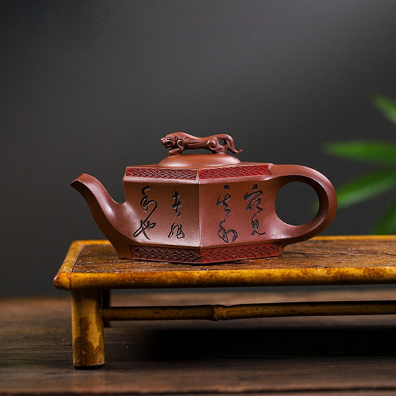Full Handmade Yixing Zisha Teapot [Sifang Jiebao 四方捷豹] (Di Cao Qing - 150ml)