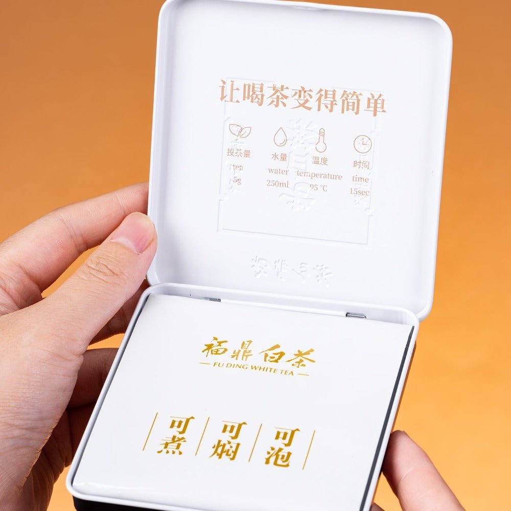 2016 Fuding Weißer Tee Ziegel [Gong Mei] Geschenkset 300g (30g x 10 Dosen)