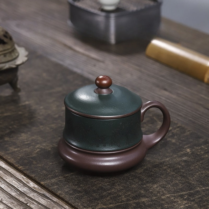 Master Handmade Yixing Zisha Tea Mug [Baxian Cheng Rui] (Jinsha Zi Ni - 480ml) - YIQIN TEA HOUSE | yiqinteahouse.com | tea mug, teaware