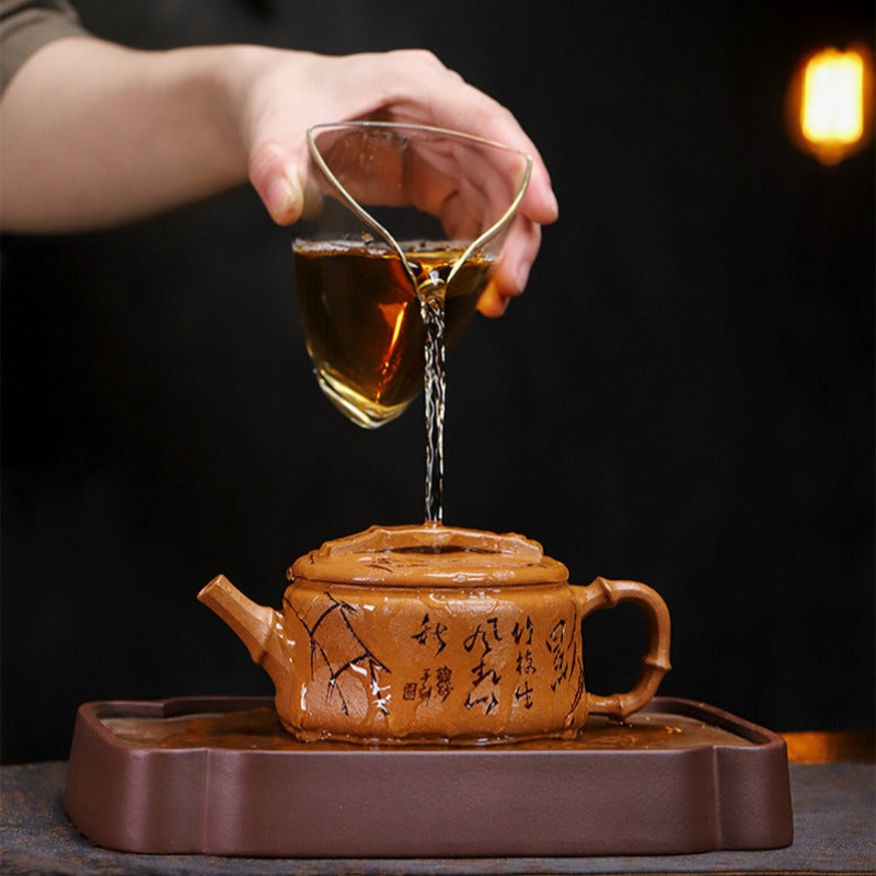 Full Handmade Yixing Zisha Teapot [Zhu Ying] (Jin Jiang Po Ni - 280ml)