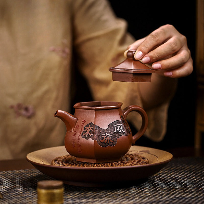 Full Handmade Yixing Zisha Teapot [Qing Feng Xu Lai] (Ge Zi Ni - 300ml) - YIQIN TEA HOUSE | yiqinteahouse.com | 200-300ml, full handmade zisha teapot, teapot, teaware