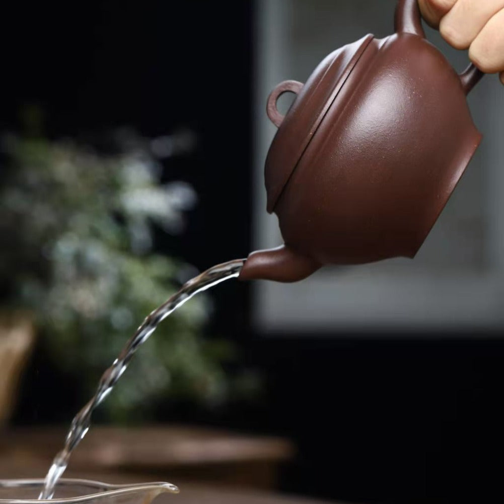 全手工宜兴紫砂茶壶 [碗泉壶] (紫泥 - 300ml)