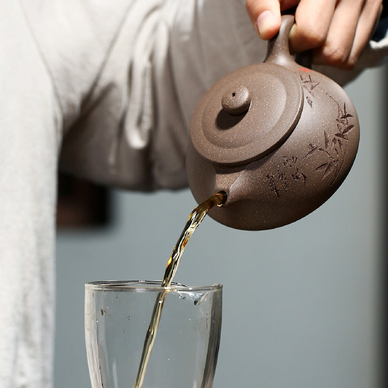 Yixing Zisha Teapot [Bamboo Shi Piao] (Qinghui Duan Ni - 200ml)