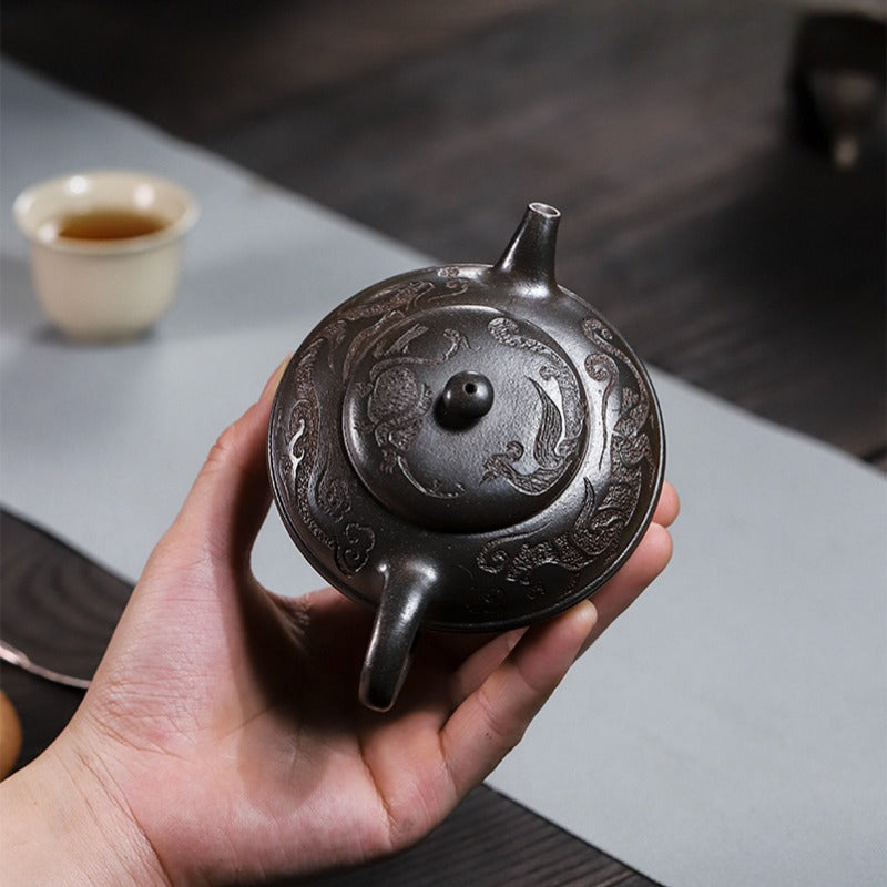 Full Handmade Yixing Zisha Teapot [Yu Yuan] (Tian Qing Ni - 180ml)