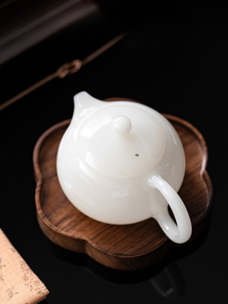 冰玉白玉瓷釉烧【西施壶】80/200/300ml