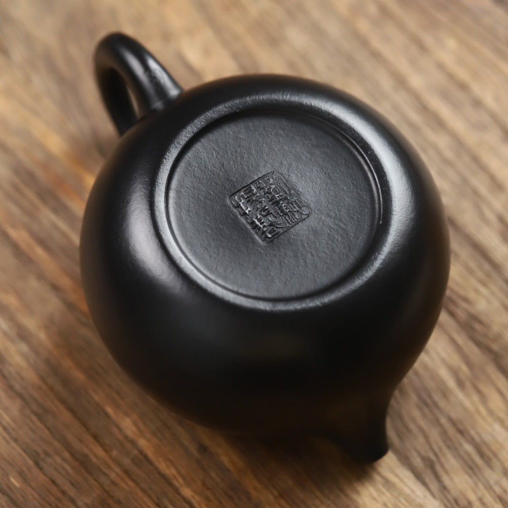 Théière Yixing Zisha entièrement faite à la main [Pot Xishi] (Hei Ni - 230 ml)