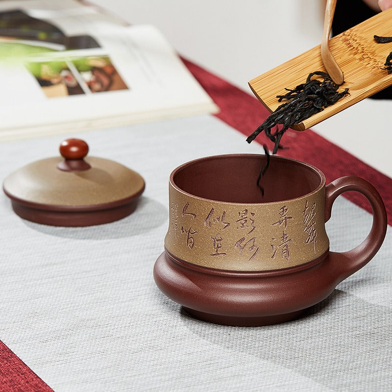 Tasse à thé Yixing Zisha [Ombre de lune] (Duan Ni / Zi Ni - 470 ml)
