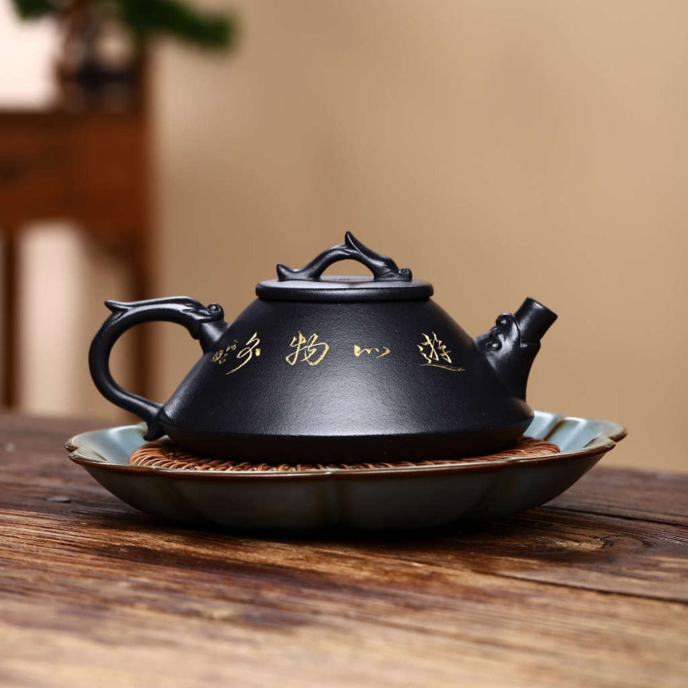 Full Handmade Yixing Zisha Teapot [Long Piao Pot] (Shi Huang - 200ml) - YIQIN TEA HOUSE | yiqinteahouse.com | 200-300ml, full handmade zisha teapot, teapot, teaware