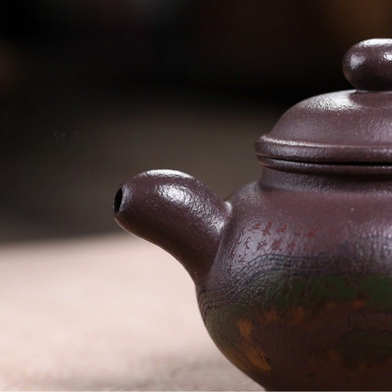 Théière Yixing Zisha entièrement faite à la main [La Grande Muraille] (30 Mu Jinsha Zi Ni - 300 ml)
