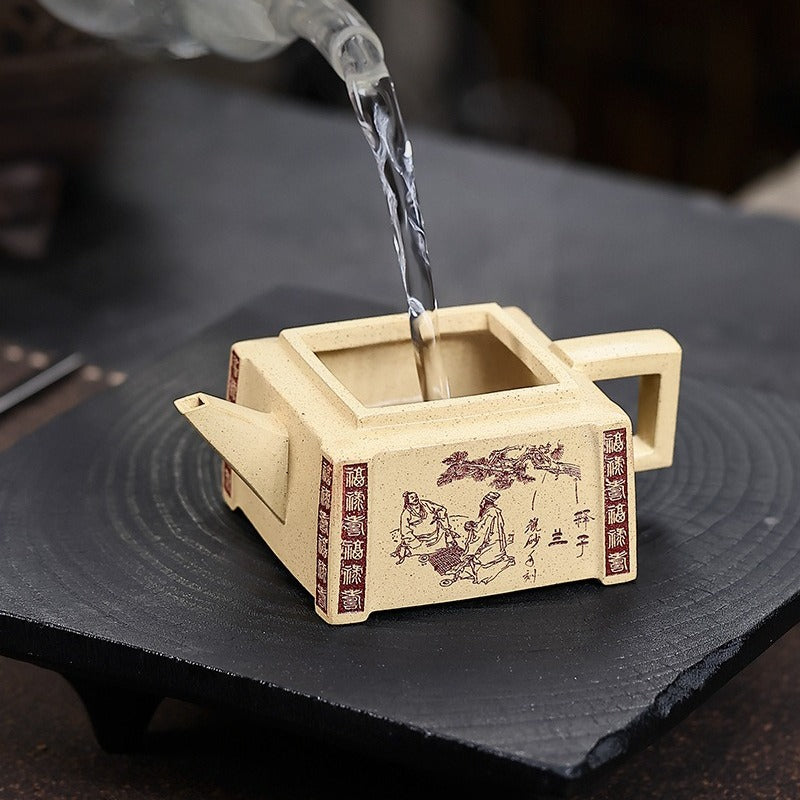 Full Handmade Yixing Zisha Teapot [Qikai Desheng] (Bensan Lu Ni - 145ml)