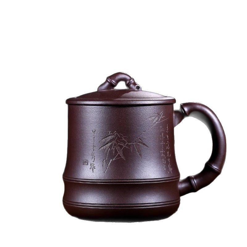 Taza de té Yixing Zisha [Bambú auspicioso] (Lao Zi Ni - 450 ml)