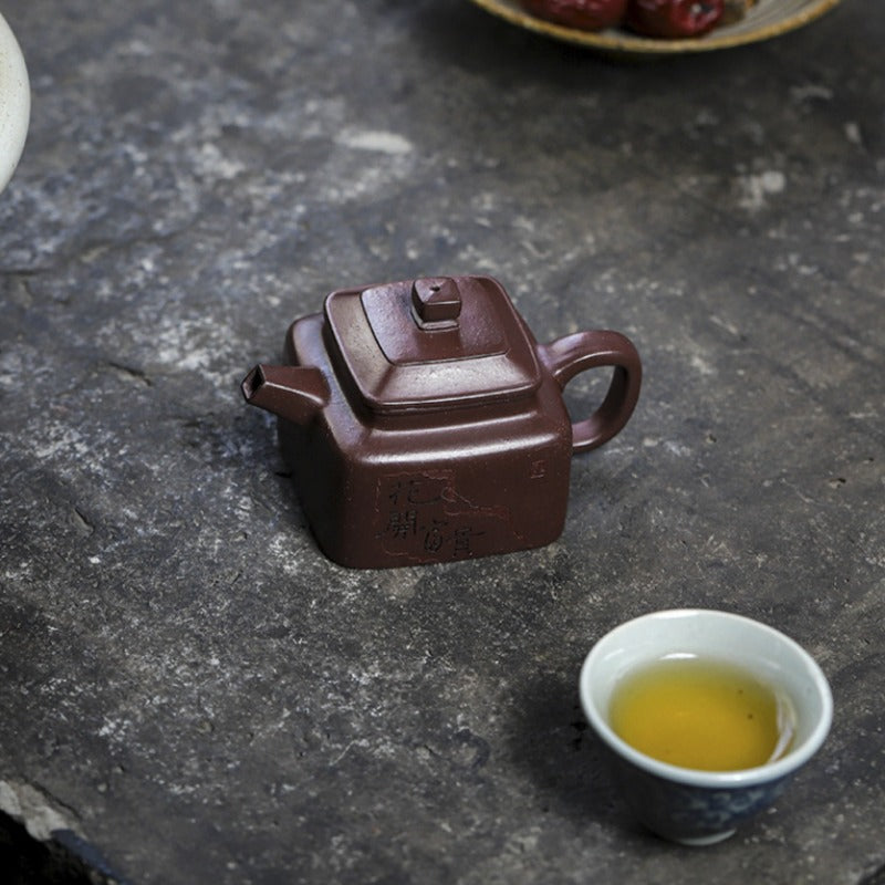 Full Handmade Yixing Zisha Teapot [Sifang Piao Xiang] (Zi Ni - 160ml) - YIQIN TEA HOUSE | yiqinteahouse.com | <200ml, full handmade zisha teapot, teapot, teaware