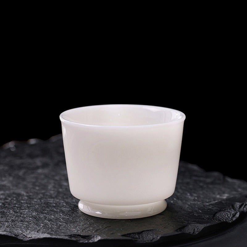 Tazza da tè Master in porcellana bianca giada di ghiaccio smaltata 80-110ml