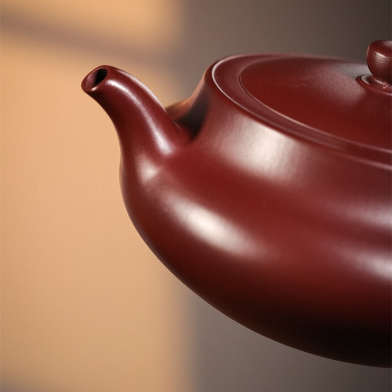 Vollständig handgefertigte Yixing-Zisha-Teekanne 【San Pan Kanne】 (Long Xue Sha - 230 ml)