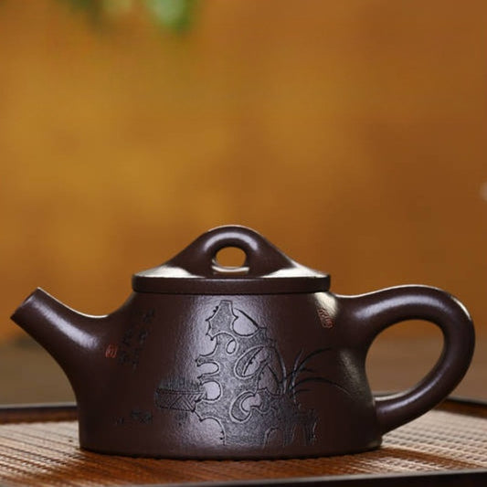 Tetera Yixing Zisha completamente hecha a mano [Olla Bawang Shi Piao] (Lao Zi Ni - 160 ml)