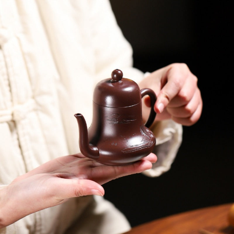 Yixing Zisha Teapot [Si Ting Pot] (Zi Zhu Ni - 170ml)