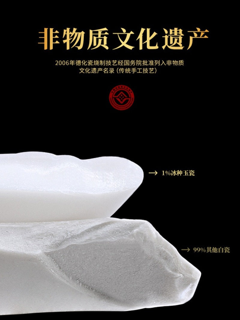 Ice Jade White Porcelain [Petals] Tea Cup 110ml