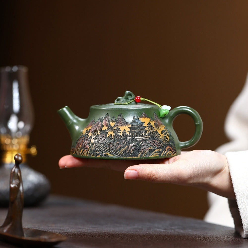 Yixing Zisha Teapot [Mountains & Rivers] (Lu Ni - 230ml)
