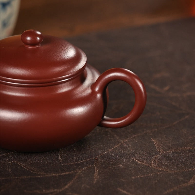 Théière Yixing Zisha entièrement faite à la main [Théière Fanggu] (Zi Zhu Ni - 200ml)
