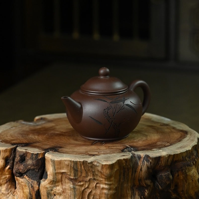 Yixing Zisha Teapot [Bamboo Breeze Shui Ping] (Zi Ni - 150ml)