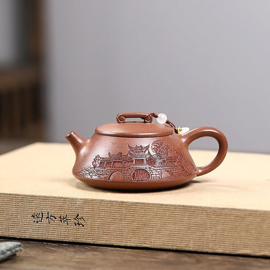 Yixing Zisha Teapot [Qiao Gai Na Piao] (Jiang Po Ni - 170ml)