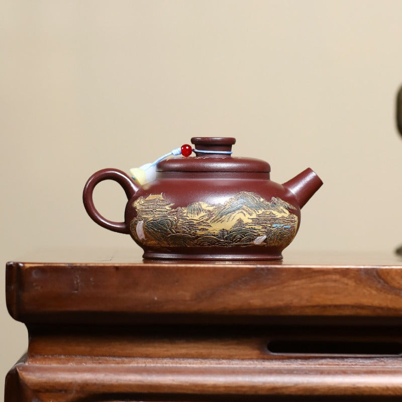 Yixing Zisha Teapot [Jin Hui Jiangshan] (Shi Hong - 180ml)