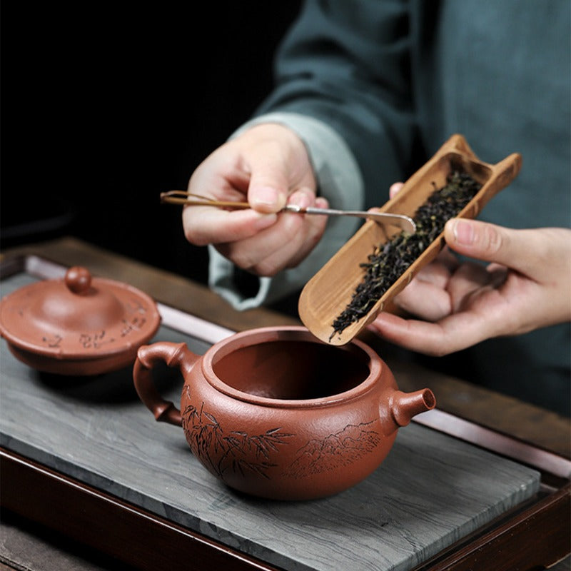 Full Handmade Yixing Zisha Teapot [Shanye Qingzhu] (Jiang Po Ni - 390ml)