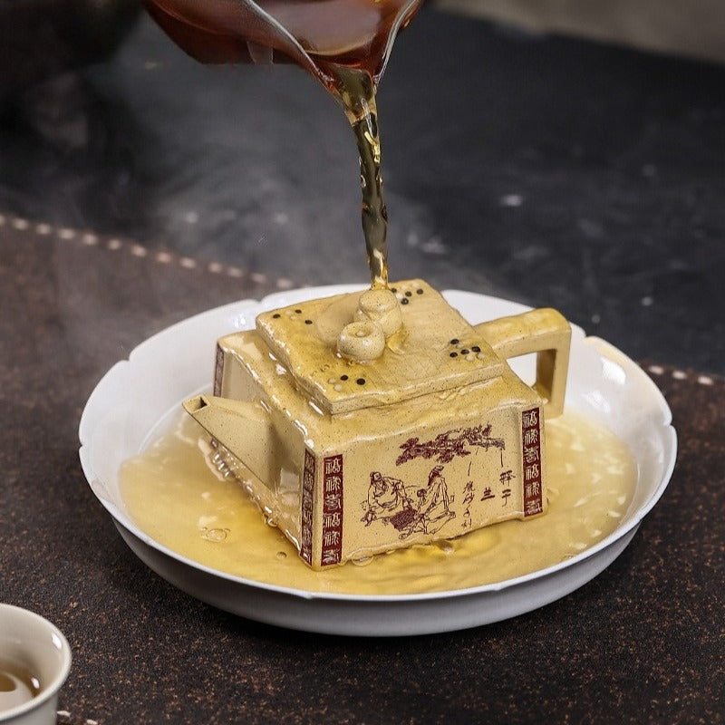 Full Handmade Yixing Zisha Teapot [Qikai Desheng] (Bensan Lu Ni - 145ml)