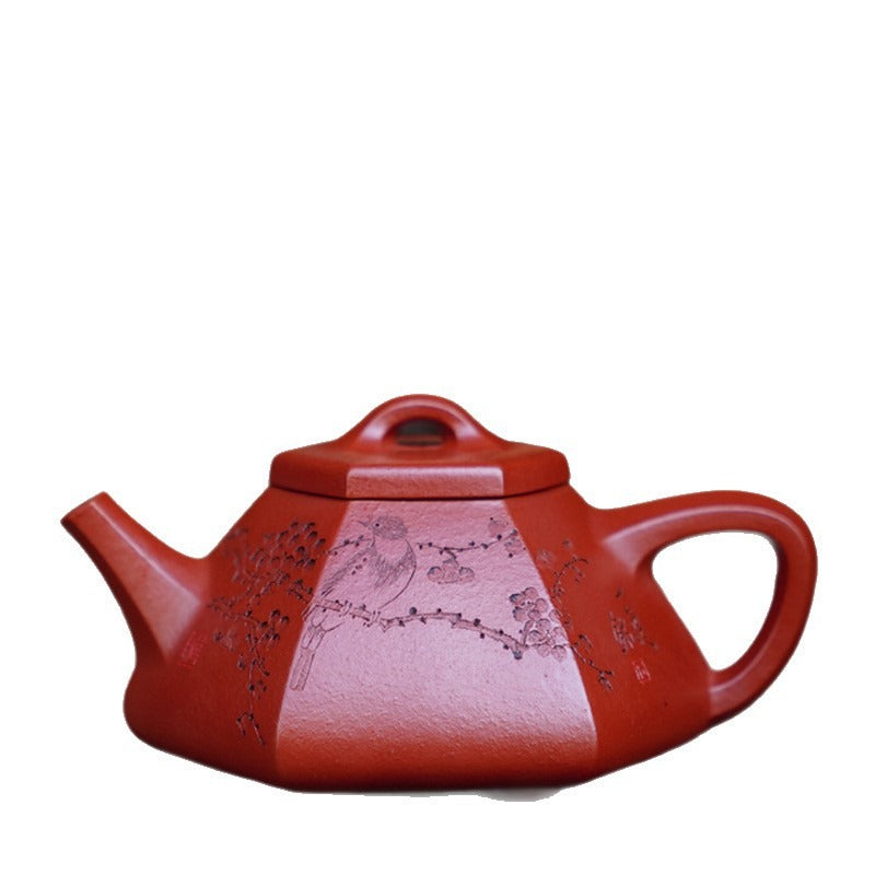 Full Handmade Yixing Zisha Teapot [Liufang Shi Piao Pot] (Zhu Ni - 120ml)