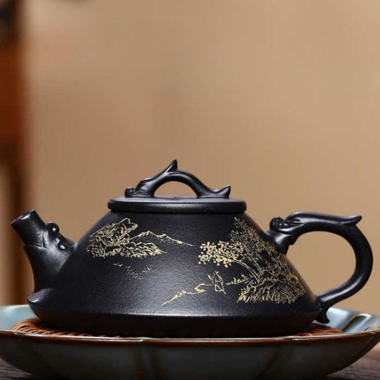 Full Handmade Yixing Zisha Teapot [Long Piao Pot] (Shi Huang - 200ml) - YIQIN TEA HOUSE | yiqinteahouse.com | 200-300ml, full handmade zisha teapot, teapot, teaware