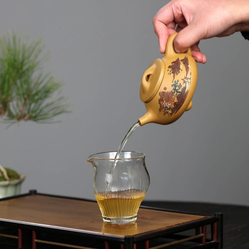 Théière Yixing Zisha entièrement faite à la main [Pot Jingzhou Shi Piao] (Duan Ni - 240 ml)