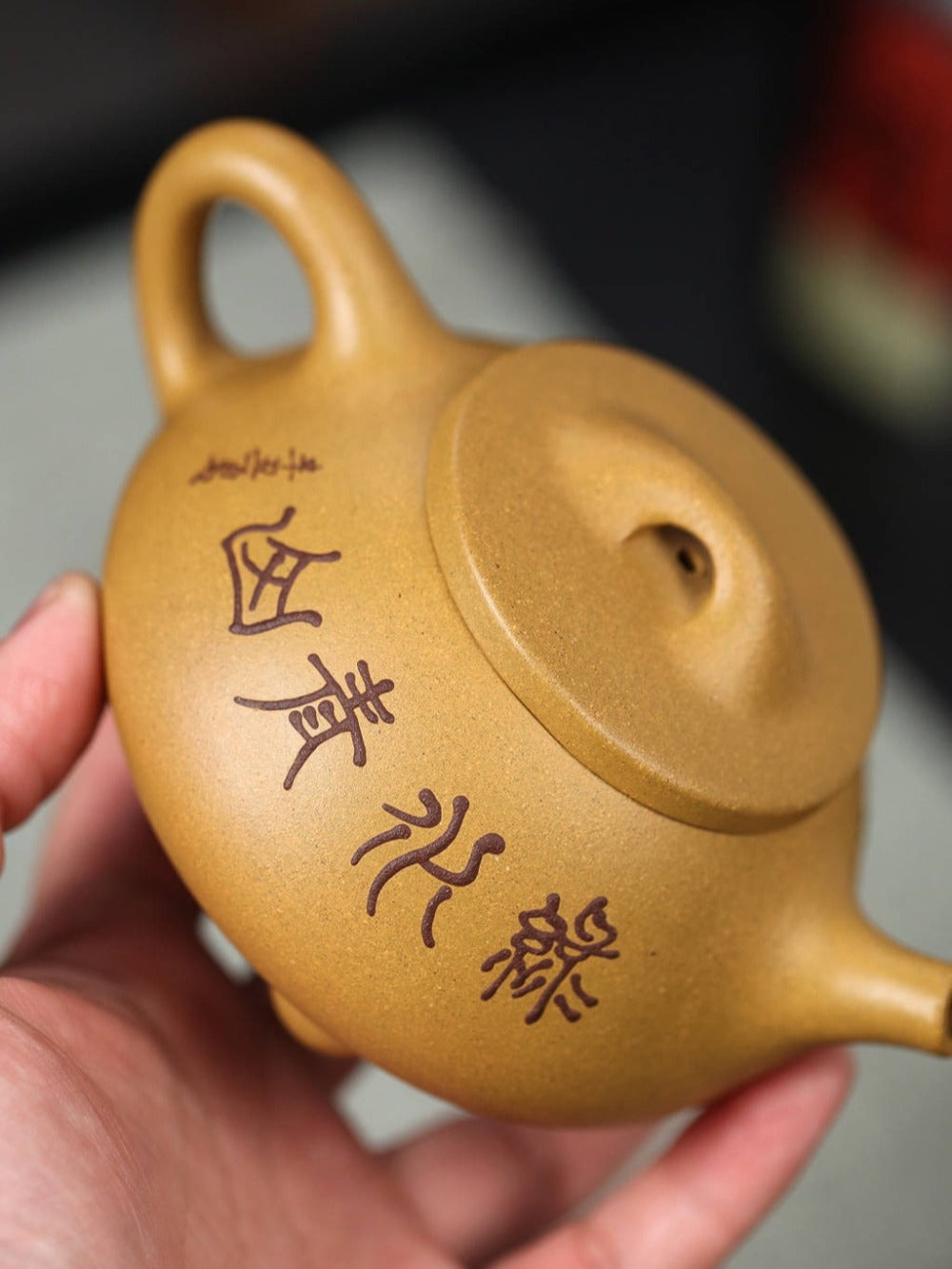 Théière Yixing Zisha entièrement faite à la main [Pot Jingzhou Shi Piao] (Duan Ni - 240 ml)