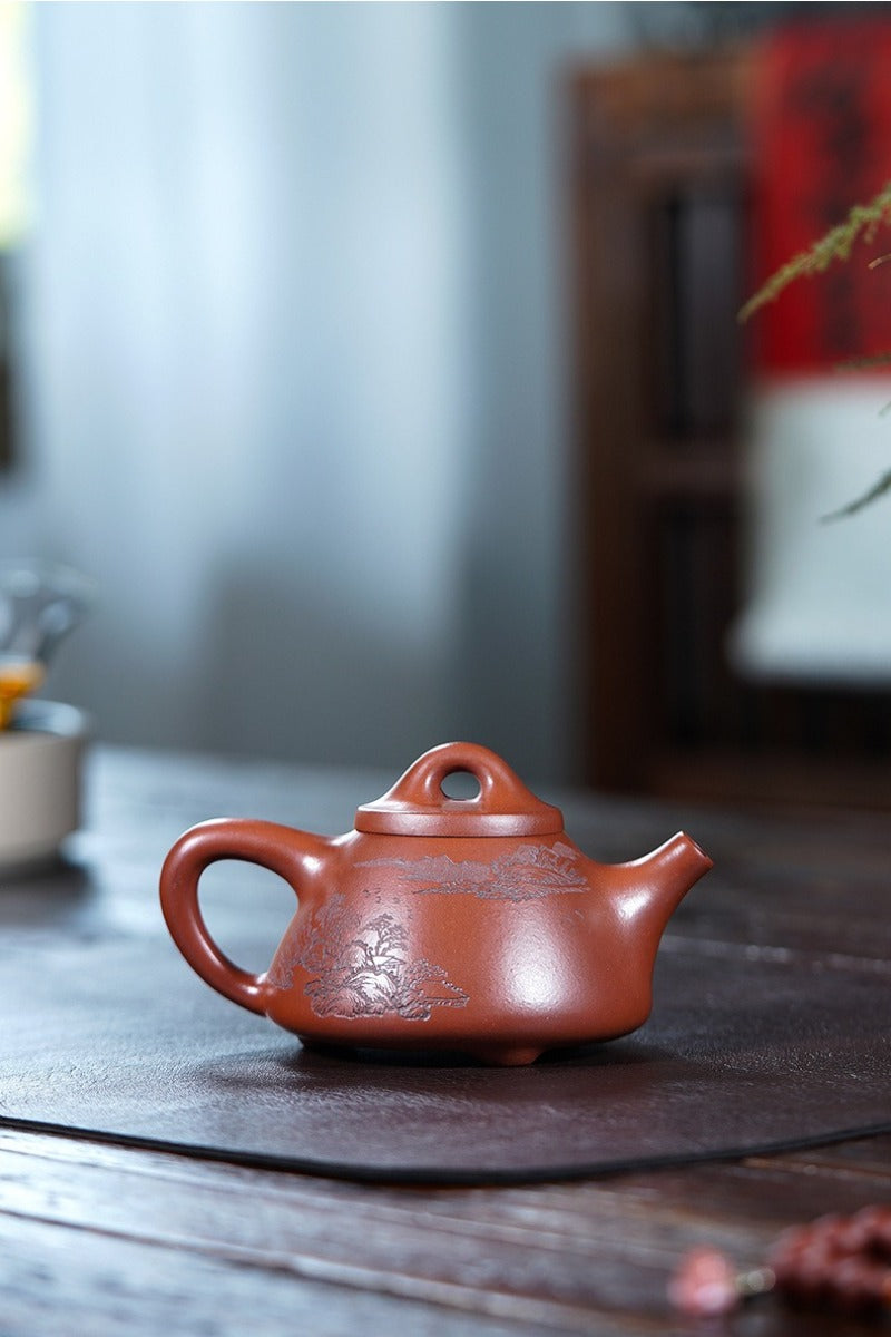 全手工宜兴紫砂茶壶【霸王石瓢】（清水泥 - 240ml）